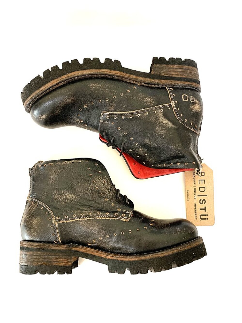 BED|STU QUATRO III Booties - Black Wash- - Picture 7 of 15